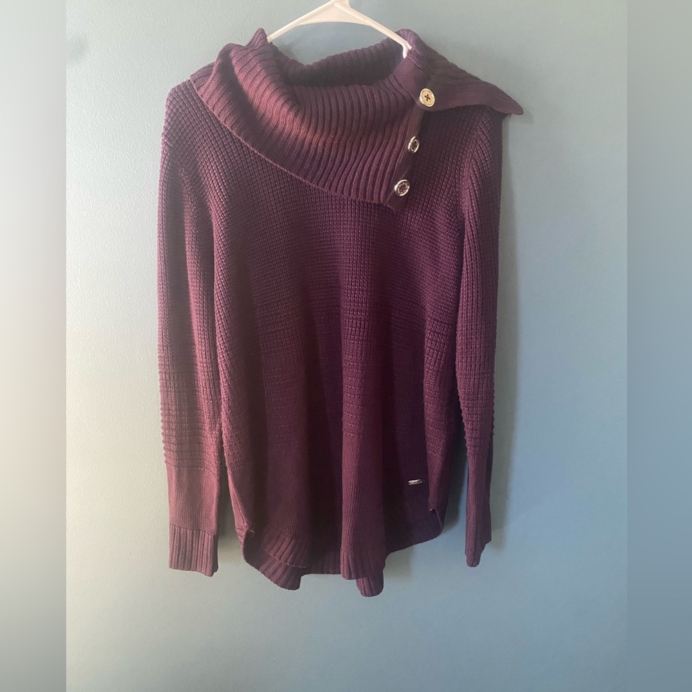 Calvin Klein Deep Purple Cowl Neck Sweater